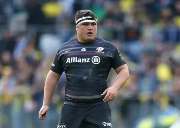 SAINT-ETIENNE, FRANCE - APRIL 18: Jamie George of Saracens looks on during the European Rugby Champions Cup semi final match between ASM Clermont Auvergne and Saracens at Stade Geoffroy-Guichard on April 18, 2015 in Saint-Etienne, France. (Photo by David