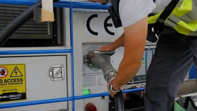The ZES pack is connected to the ship via a special plug