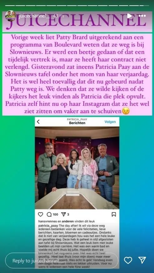 patriciapaayshownieuws