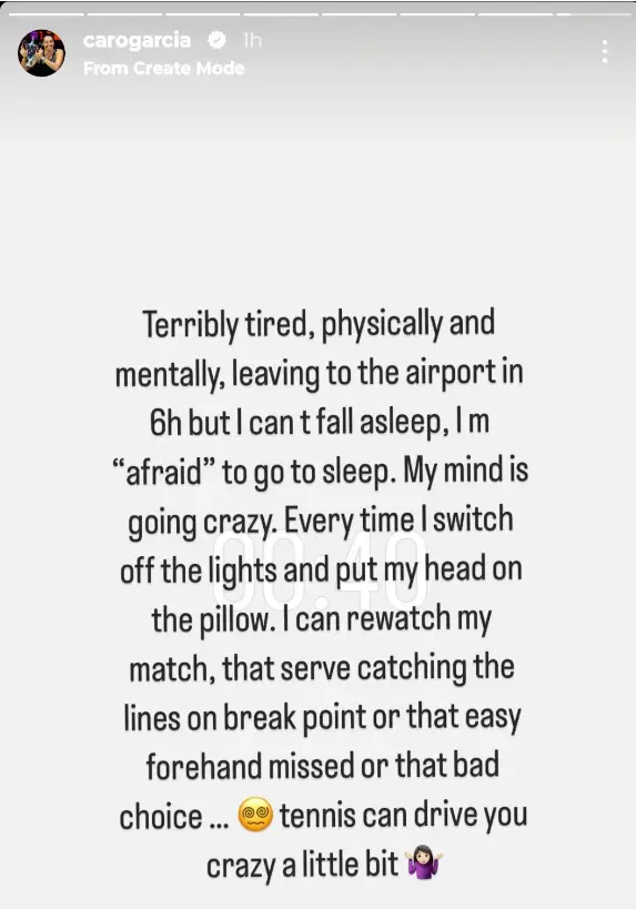 Captura del instagram de Caroline Garcia