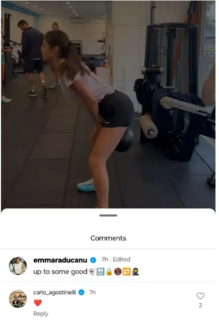El supuesto novio muestra su admiración por Raducanu