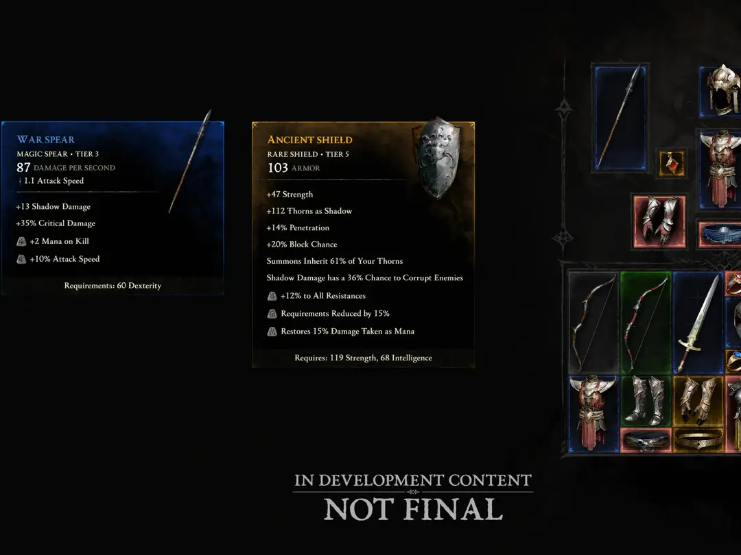 Diablo V inventory