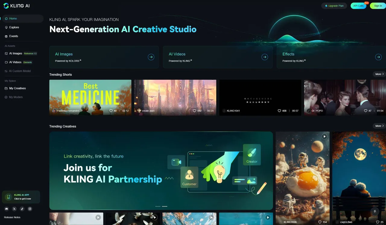 Kling AI interface
