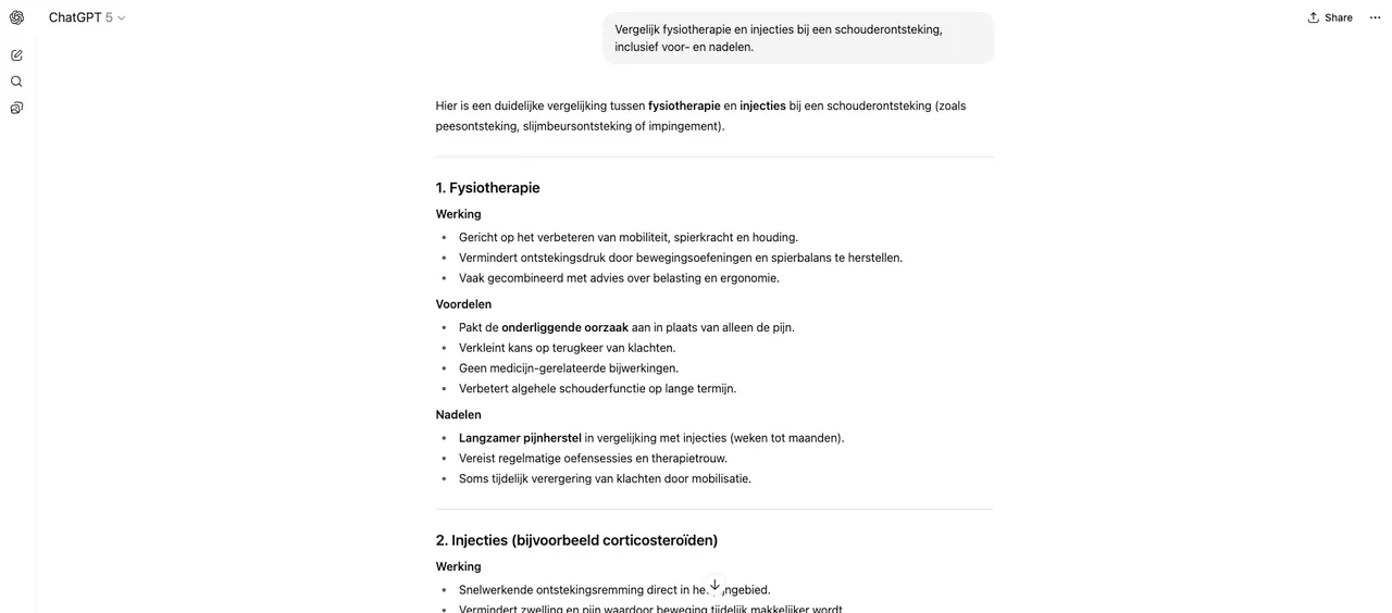 ChatGPT medische vragen