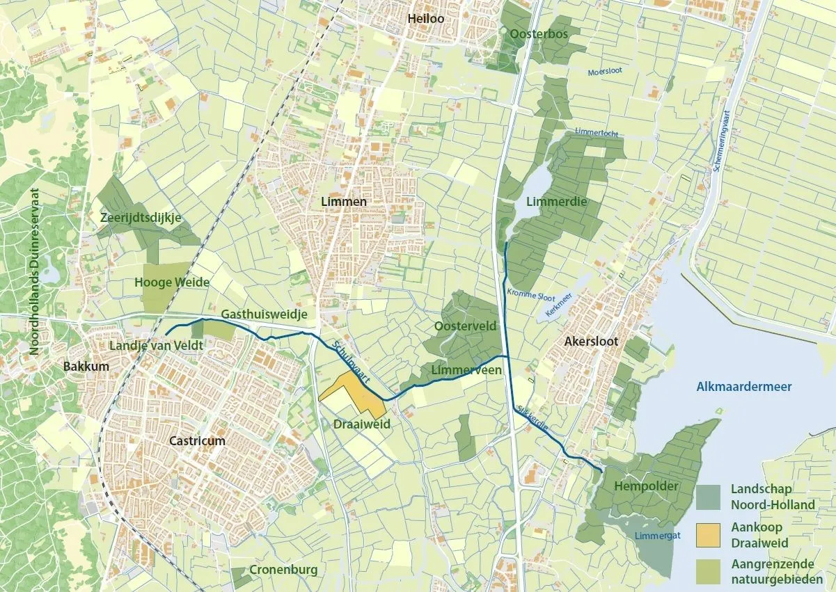 kaartje stroomgebied schulpvaart met waterberging draaiweid natuurlijke zaken