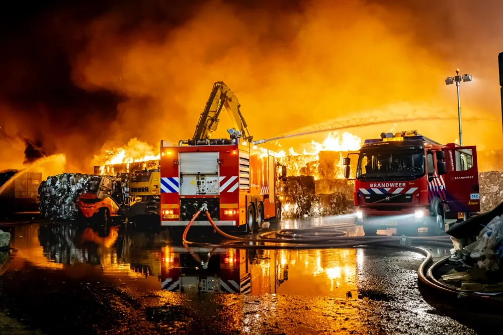 De brandweer is groots uitgerukt