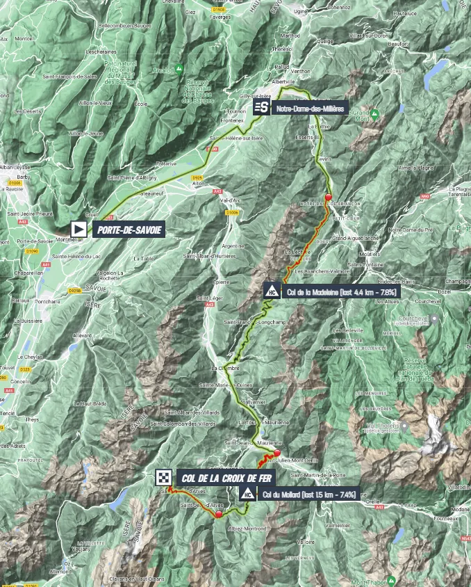 Mapa Criterium du Dauphiné 2023 etapa 7