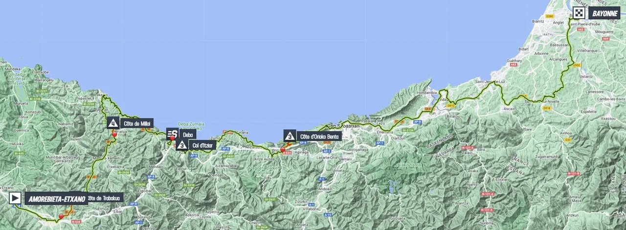 Mapa Tour de Francia 2023 etapa 3