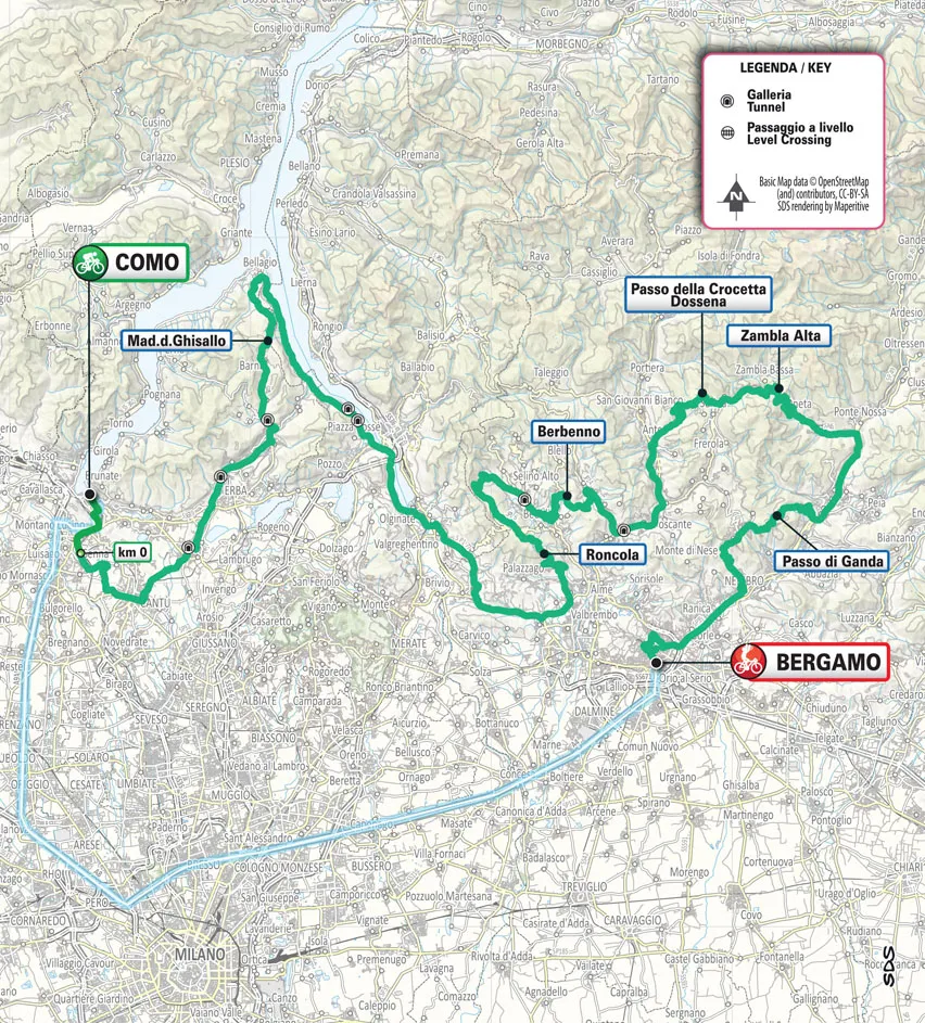 Mapa Il Lombardia 2023