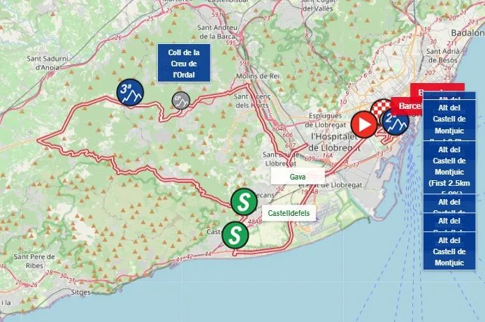 Mapa Volta a Catalunya 2024 etapa 7&nbsp;