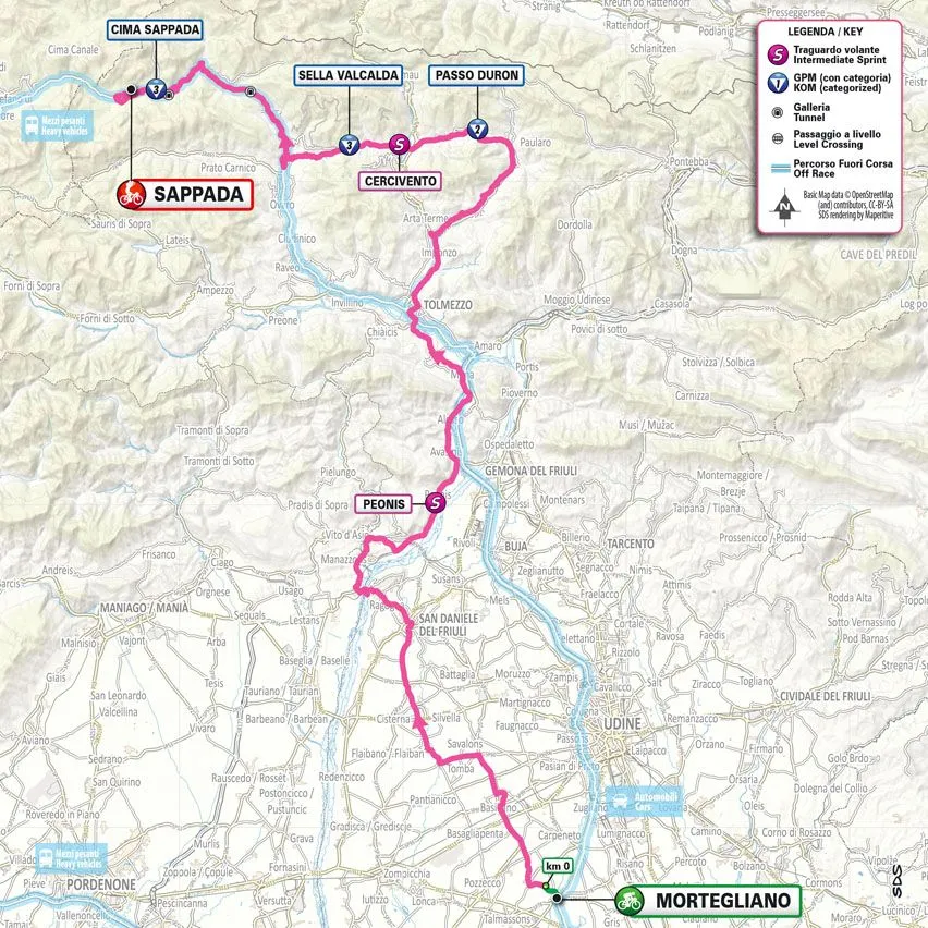 Mapa etapa 19 Giro de Italia 2024