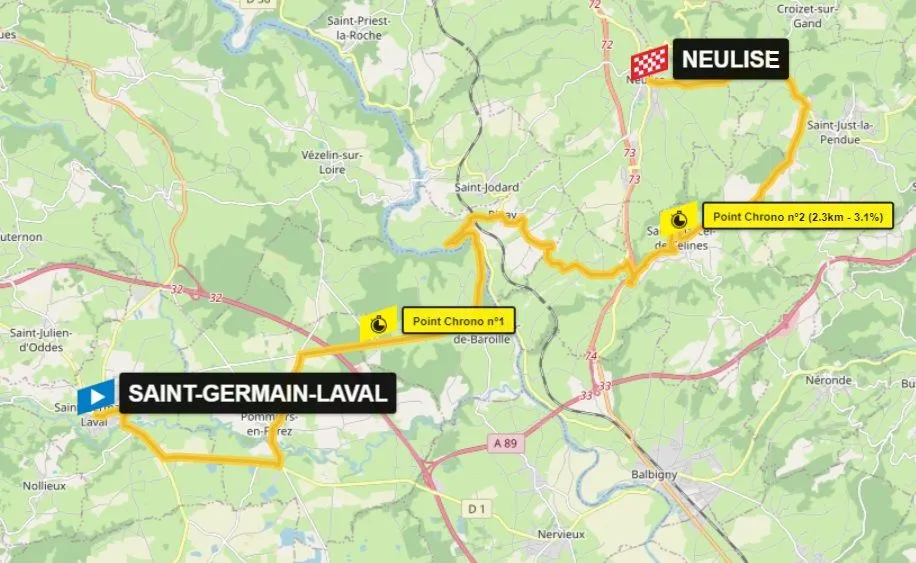 Mapa Critérium du Dauphiné 2024 etapa 4&nbsp;