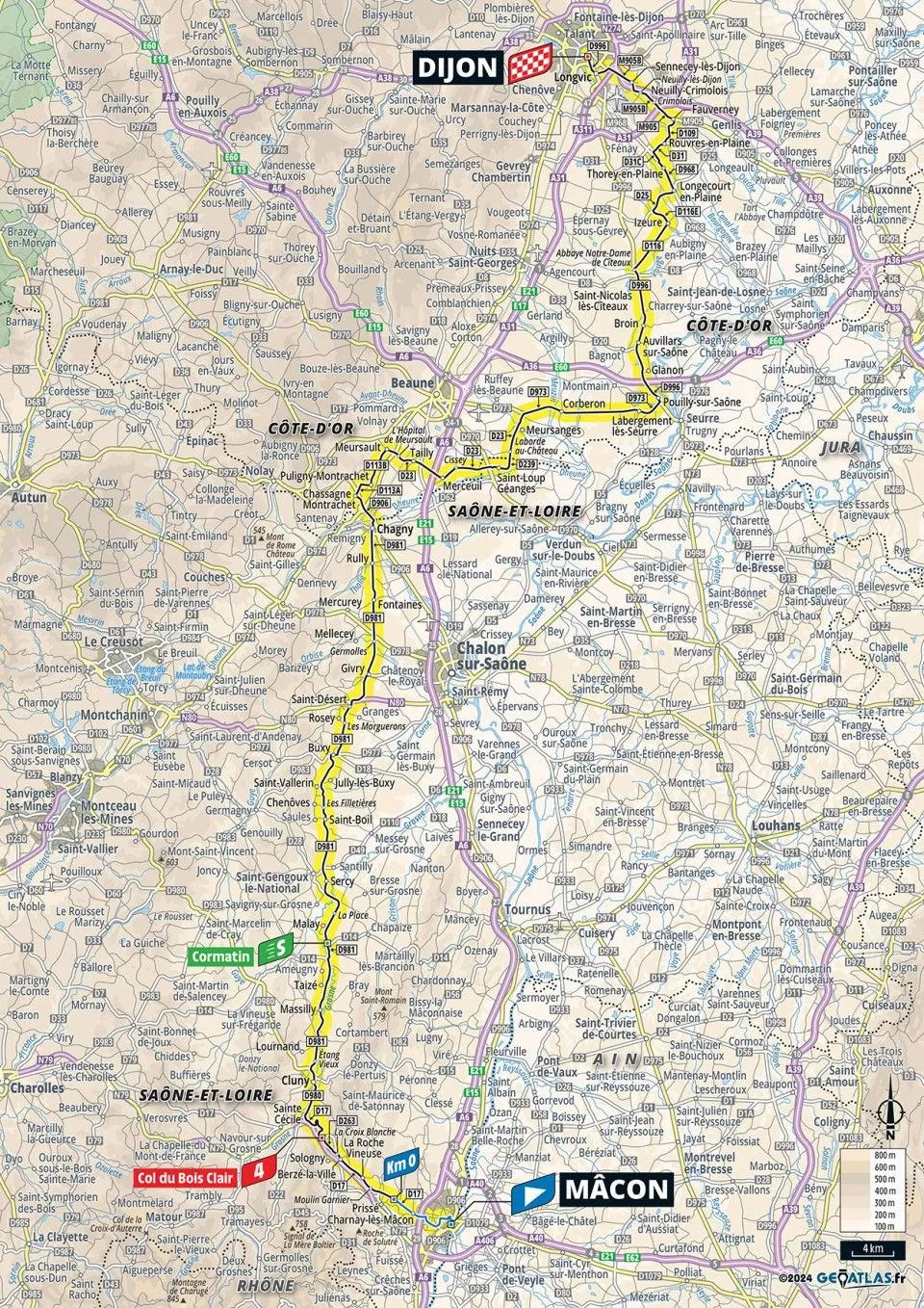 Mapa etapa 6 Tour de Francia 2024