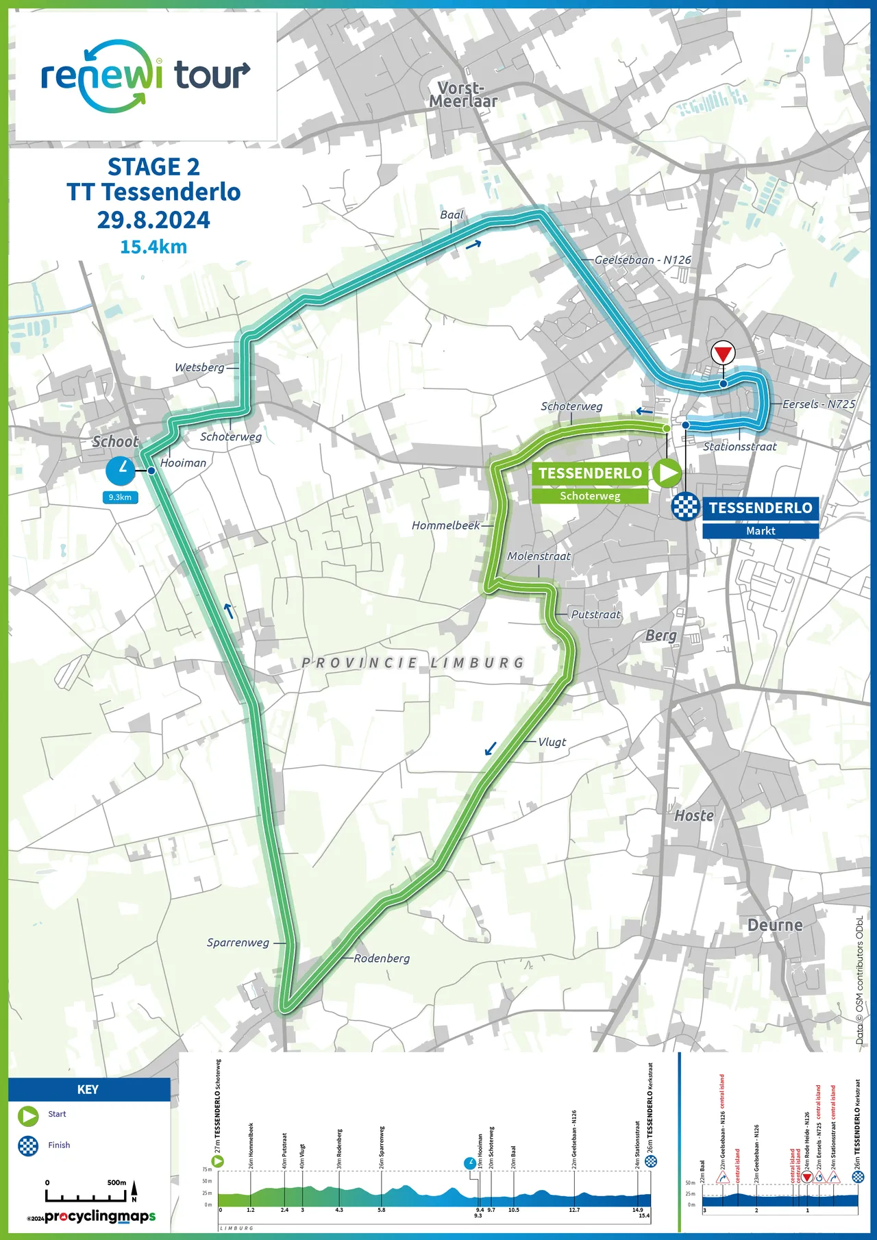 Mapa Renewi Tour 2024 etapa 2