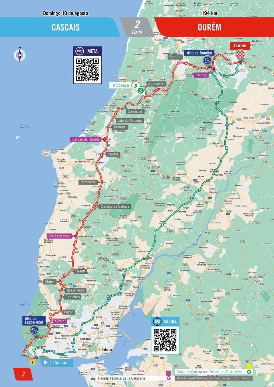 Mapa Vuelta a España 2024 etapa 2&nbsp;