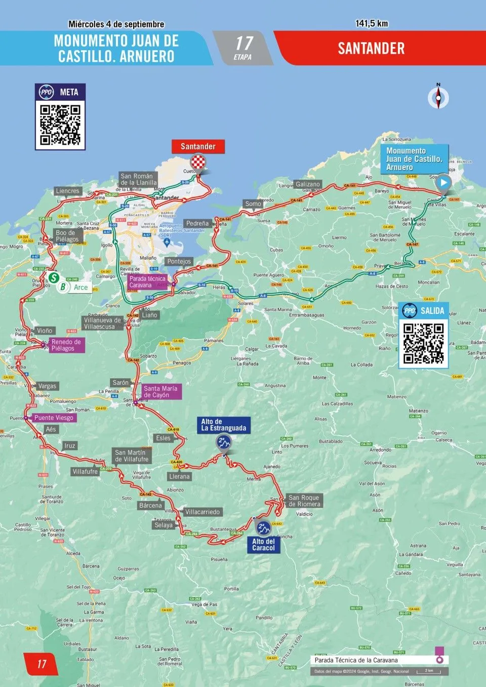 Mapa Vuelta a España 2024 etapa 17&nbsp;