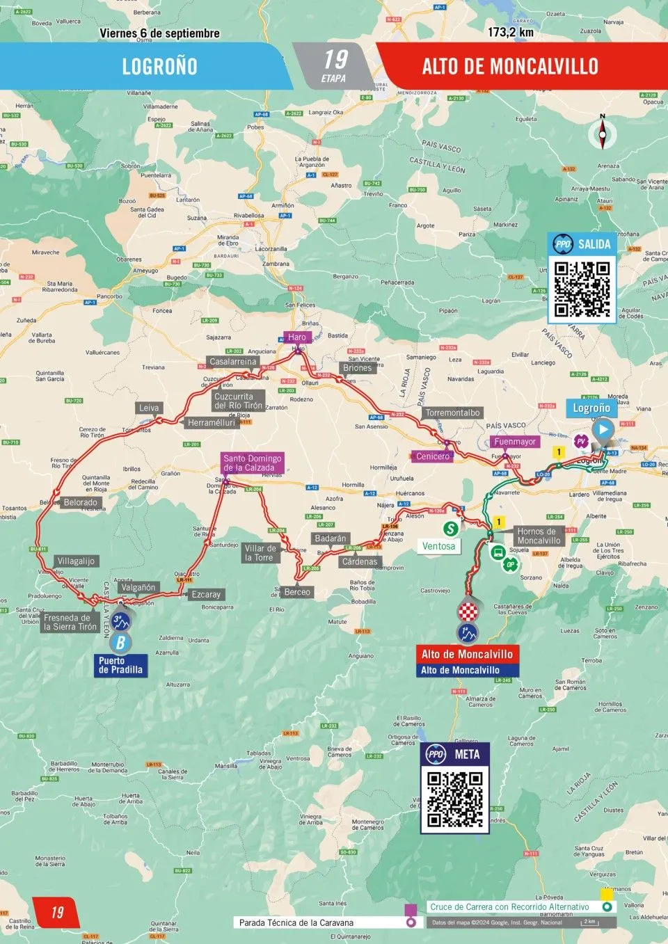 Mapa Vuelta a España 2024 etapa 19&nbsp;