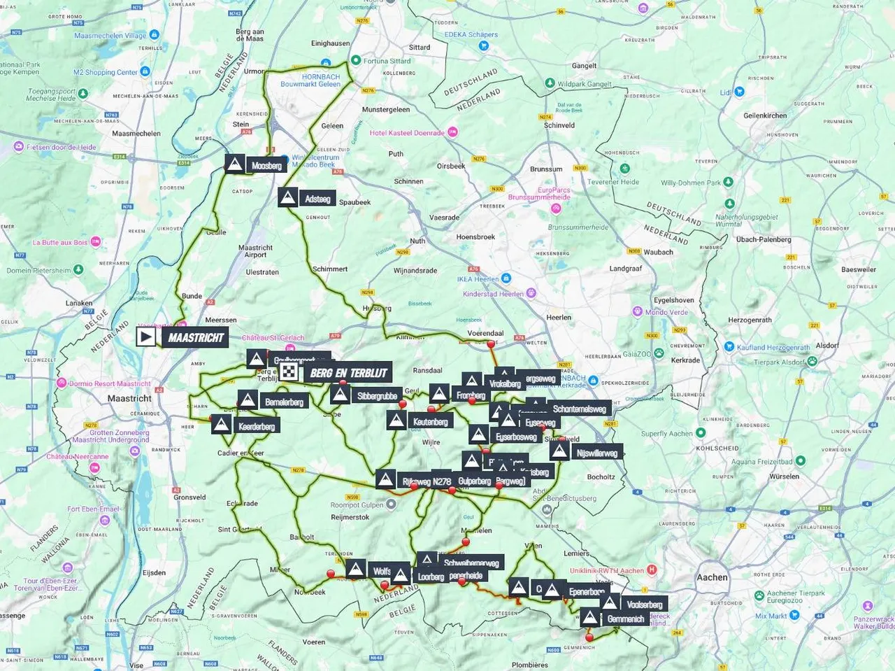 Mapa Amstel Gold Race 2025