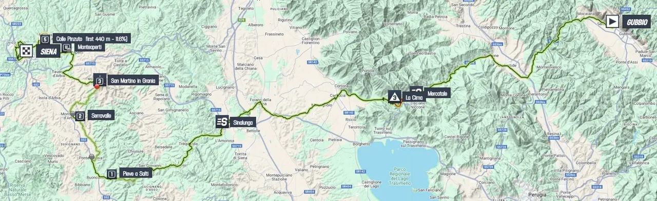 Mapa Giro de Italia 2025 etapa 9
