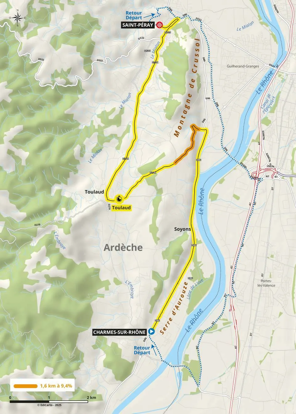 Mapa Criterium du Dauphiné 2025 etapa 4