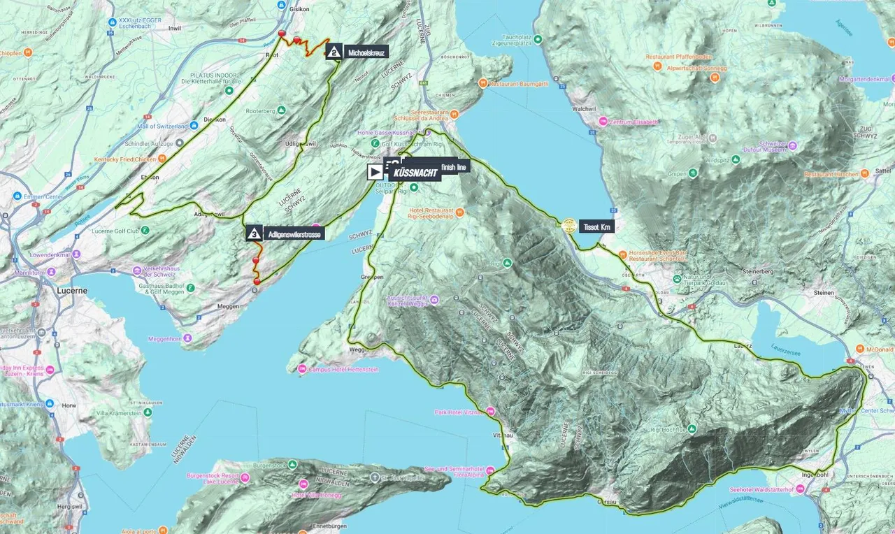 Mapa Vuelta a Suiza 2025 etapa 1