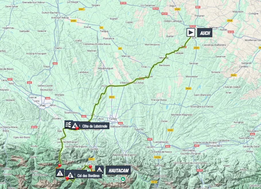 Mapa etapa 12 Tour de Francia
