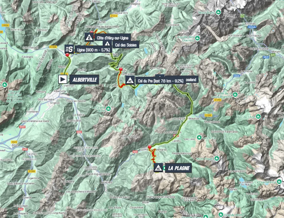 Mapa Tour de Francia 2025 etapa 19