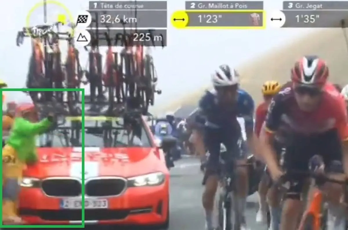 El coche de INEOS atropelló a un espectador en el Tour de Francia