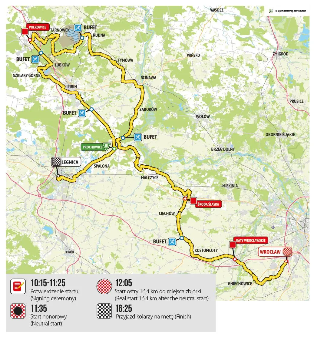 Mapa Tour de Polonia 2025 etapa 1