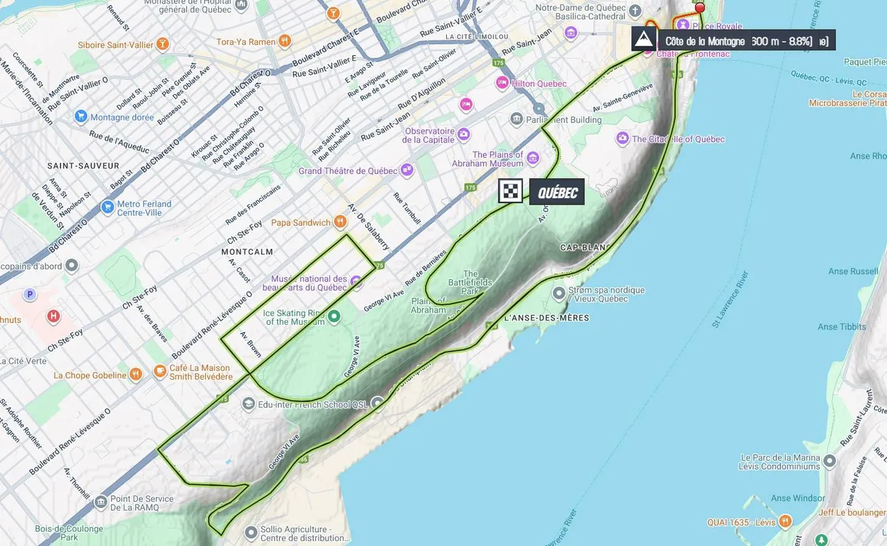 Mapa GP Québec 2025