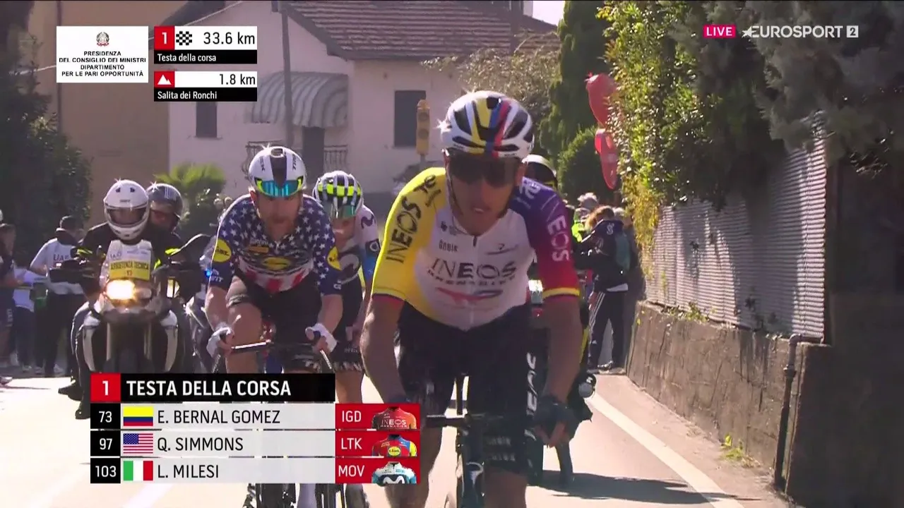 Egan Bernal fue el primero de los favoritos en atacar