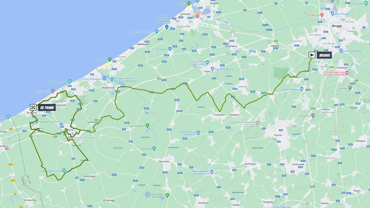 Map Classic Brugge-De Panne 2023
