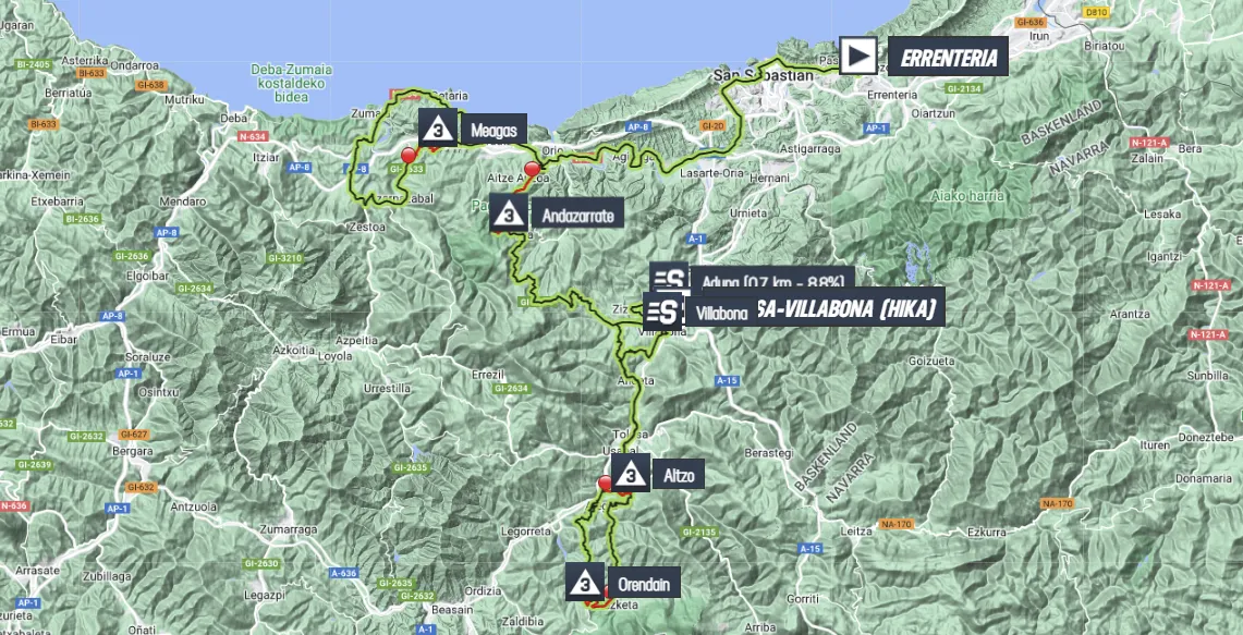 Map Itzulia Basque Country 2023 stage 3