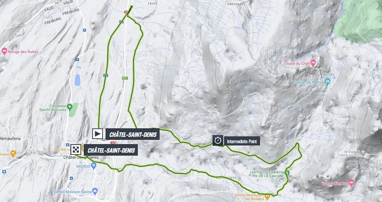 Map Tour de Romandie 2023 stage 3
