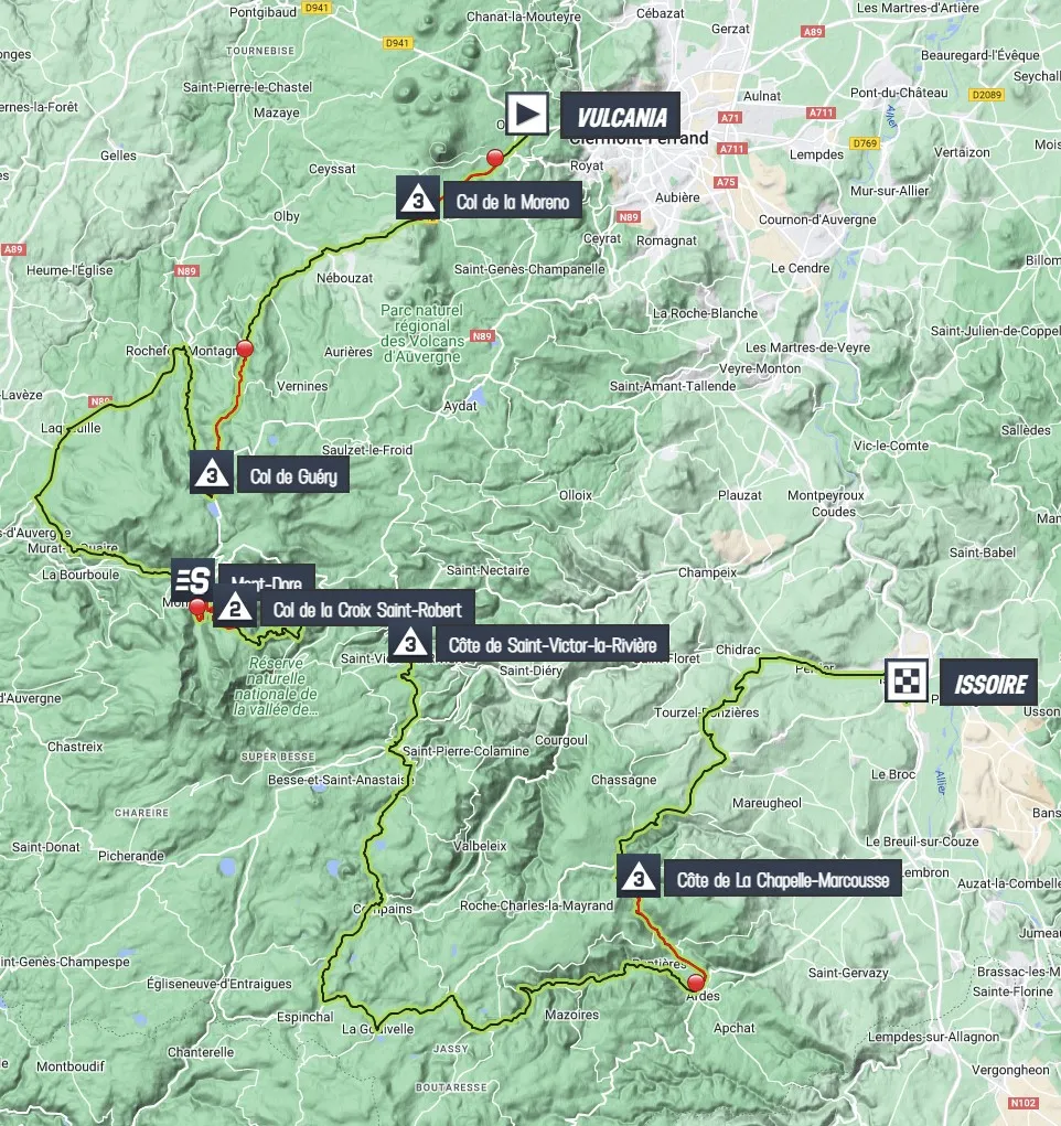 Map Tour de France 2023 stage 10