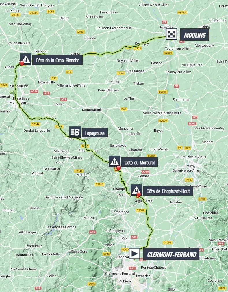 Map Tour de France 2023 stage 11