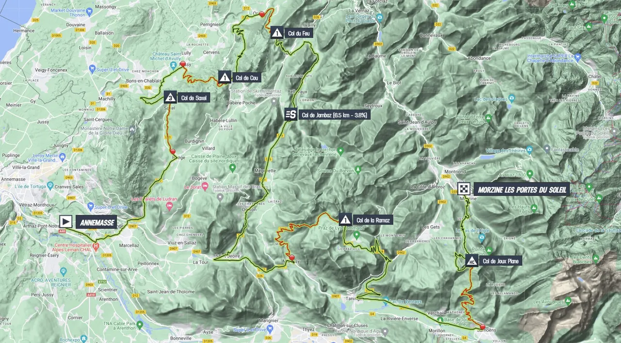 Map Tour de France 2023 stage 14
