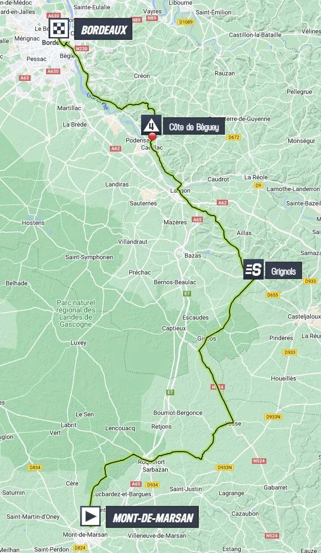 Map Tour de France 2023 stage 7