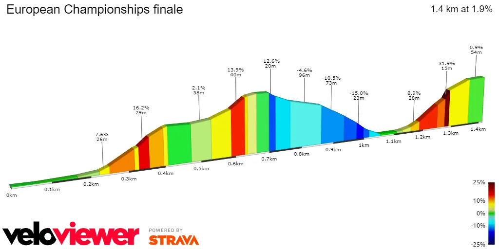 *Small GPS error, not 31% in the final climb