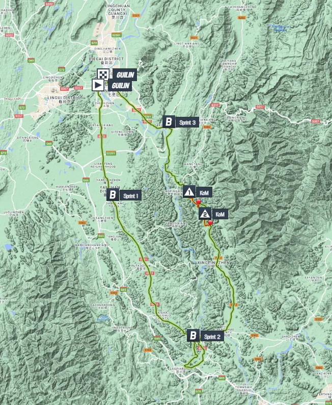 Map Tour of Guangxi 2023 stage 6