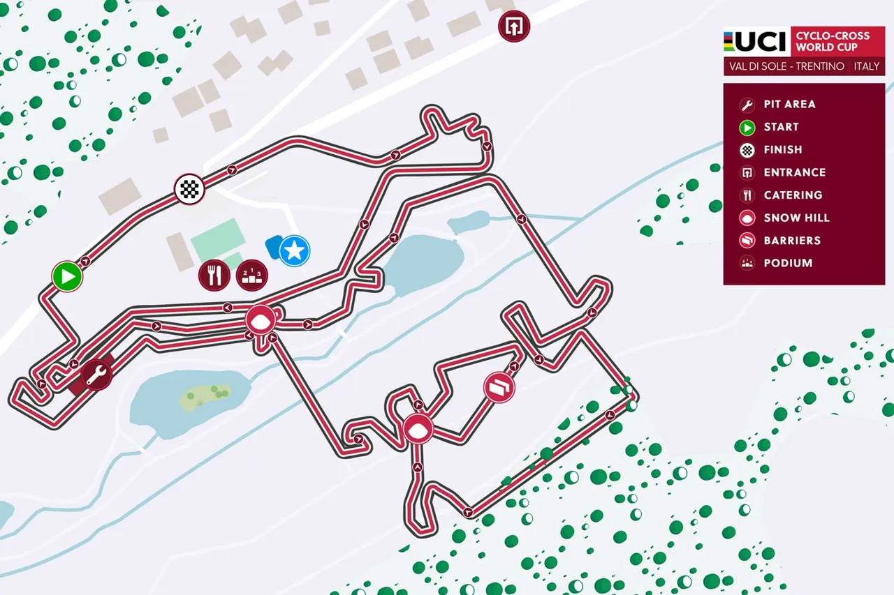 Mapa do percurso da Taça do Mundo em Val di Sole de 2023&nbsp;