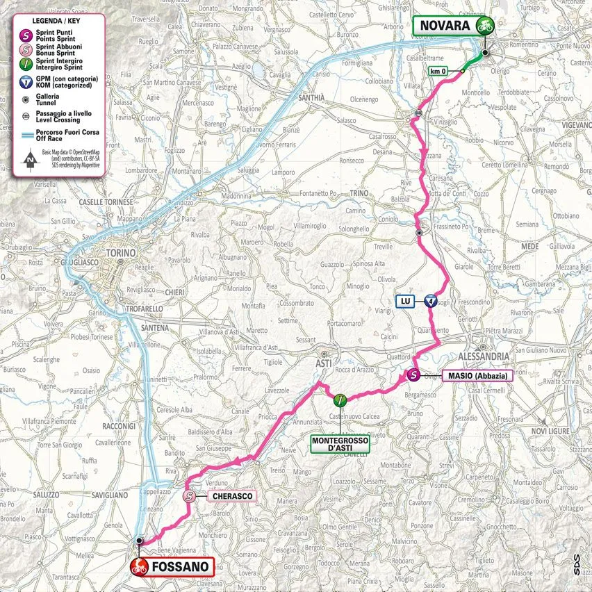 Mapa Giro d'Italia 2024 etapa 3