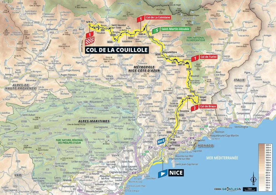 Mapa da Volta a França 2024 etapa 20