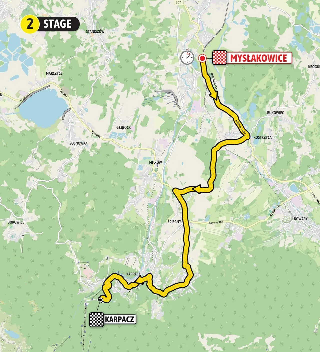 Map Tour de Pologne 2024 stage 2&nbsp;