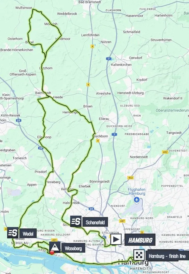 Mapa da BEMER Cyclassics 2024