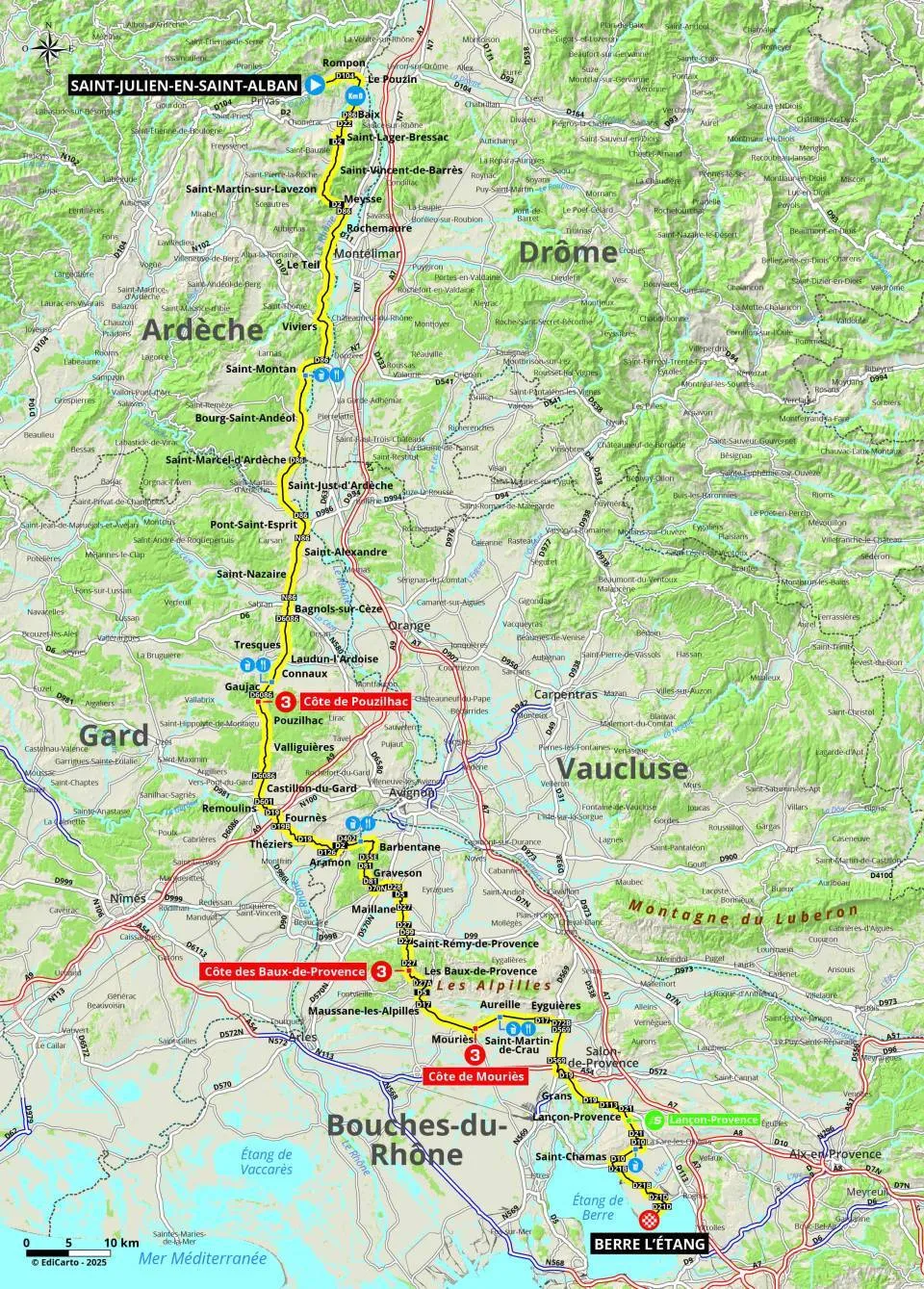 Mapa Paris-Nice 2025 etapa 6
