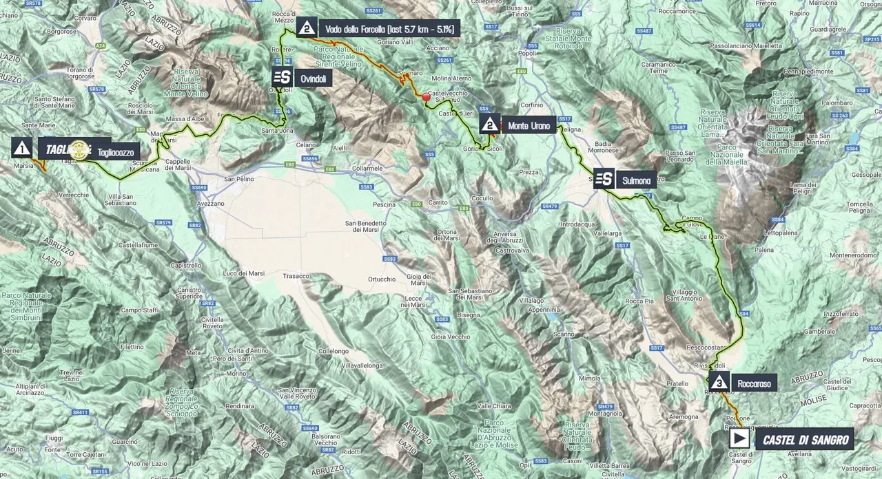 Map Giro d'Italia 2025 stage 7