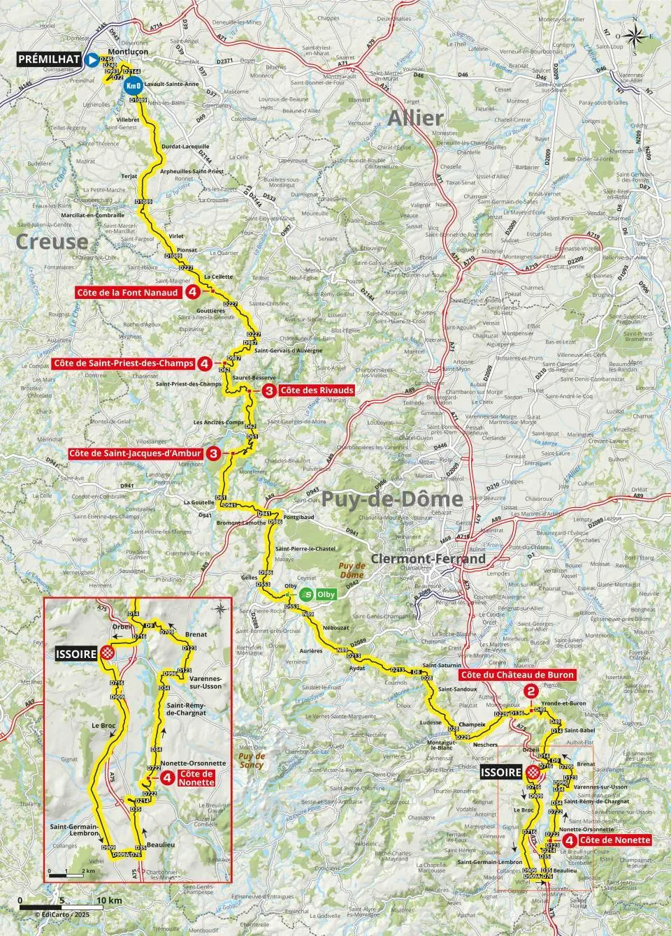 Mapa da 2ª etapa do Critérium du Dauphiné 2025