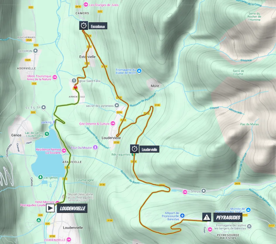 Map Tour de France 2025 stage 13