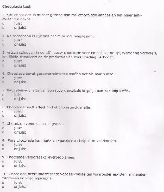 chocoladestest